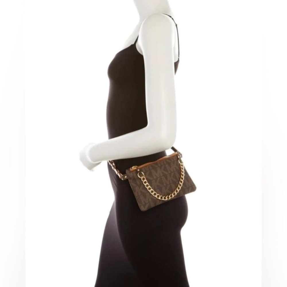 Michael Kors Brown Crossbody Bag with Gold Chain
